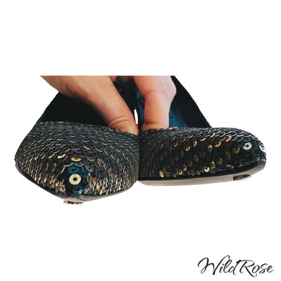 Louis Vuitton LV ‘Midnight Sun’ Black & Gold Sequins Pointy Toe Leather Pumps 36 - Picture 6 of 16